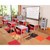 Structure Series Open Front School Desk w/ Red Book Box &amp; Silver Mist Frame - Gray Top