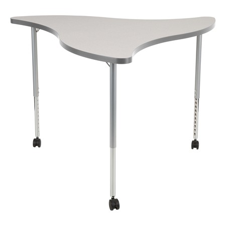 Structure Series Triangular Wave Mobile Collaborative Table w/ Laminate Top - Gray