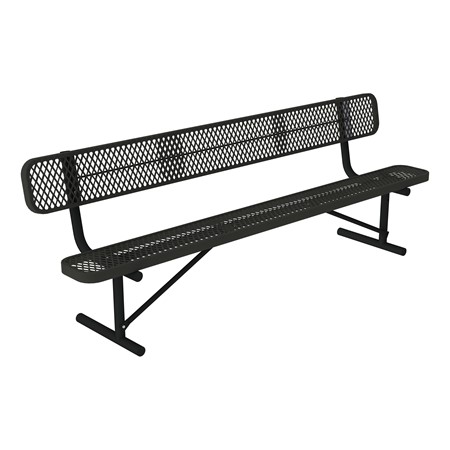 Open Air Heavy Duty Portable Bench w/ Back - Black