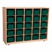 Maple 25-Tray Cubby Storage Unit w/ Green Trays