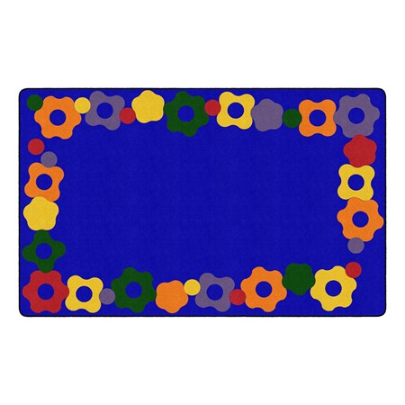Primary Color Cog Border Classroom Rug - Rectangle (7' 6" W x 12' L)