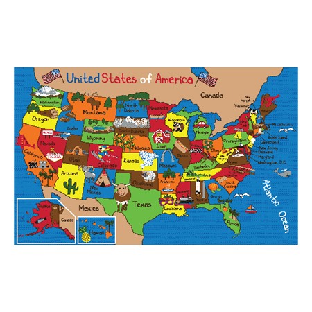 USA Road Tripping Rug (7' 6" W x 12' L)