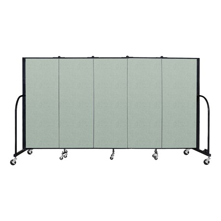 5' H Vinyl Freestanding Portable Partition - 5 Panels (9' 5" L) - Mint