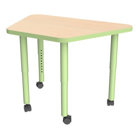 Shapes Accent Series Trapezoid Collaborative Table w/ Casters