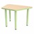 Shapes Accent Series Trapezoid Collaborative Table w/ Glides - Maple Top w/ Green Apple Legs