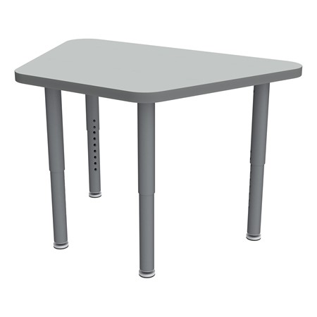 Shapes Accent Series Trapezoid Collaborative Table w/ Glides - North Sea Top &amp; Legs