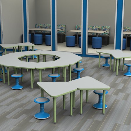 Shapes Accent Series Trapezoid Collaborative Tables